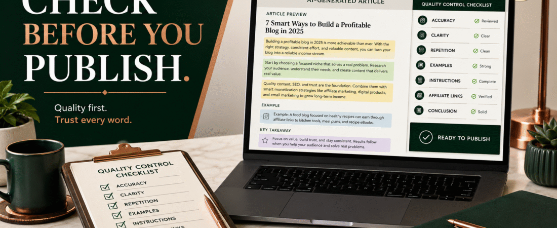 The Beginner’s AI Content Quality Checklist Before Publishing