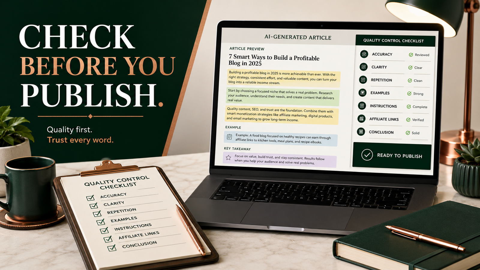 The Beginner’s AI Content Quality Checklist Before Publishing