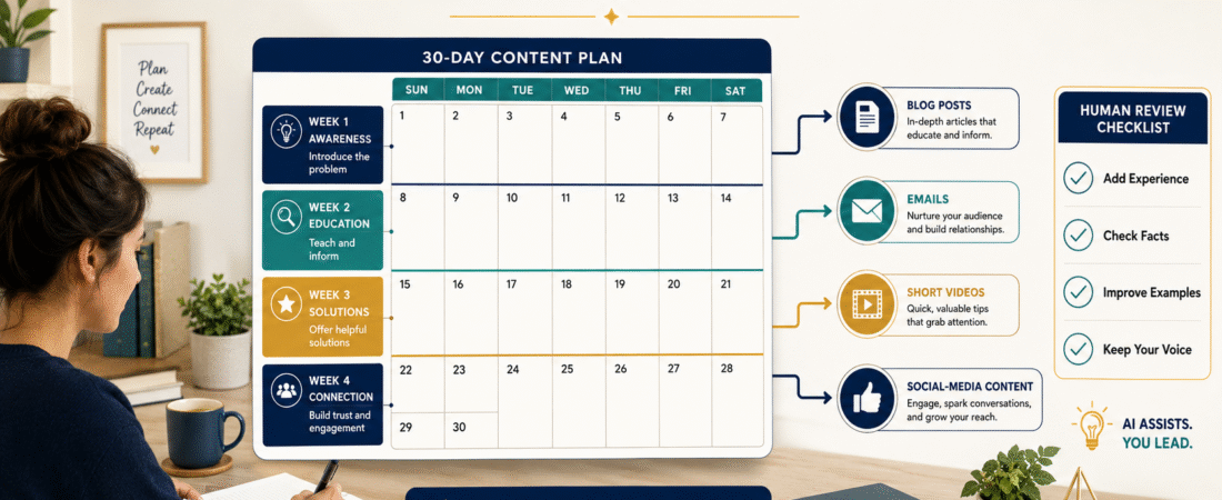 How to Create a 30-Day AI Content Plan Without Losing Your Voice