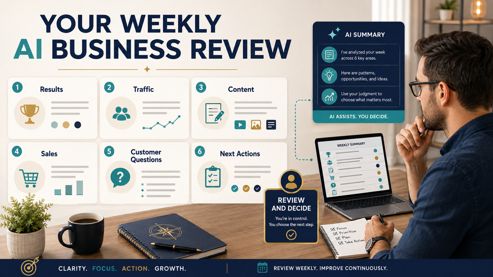 How to Use AI for a Weekly Online-Business Review Without Letting AI Make the Decisions