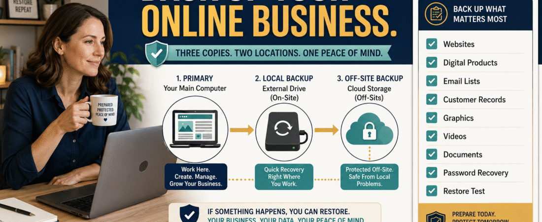 How to Back Up Your Online Business Without Making the System Complicated