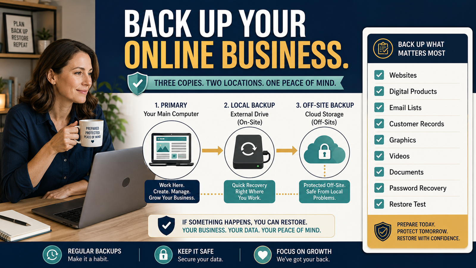 How to Back Up Your Online Business Without Making the System Complicated