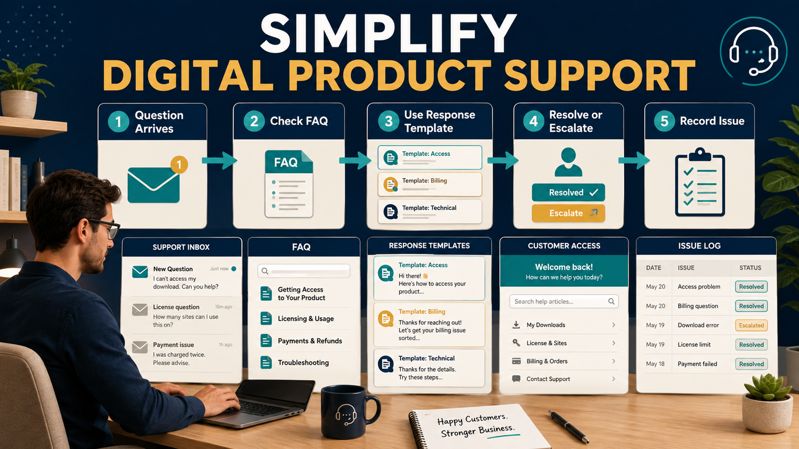 How to Create a Simple Digital Product Customer Support System Without Living in Your Inbox