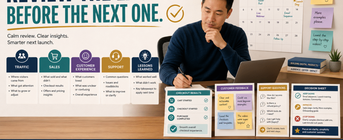 How to Create a Digital Product Post-Launch Review So You Know What to Improve Next