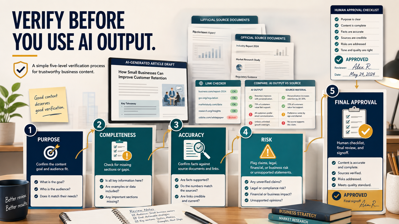 The Five-Level AI Output Verification Process for Beginners