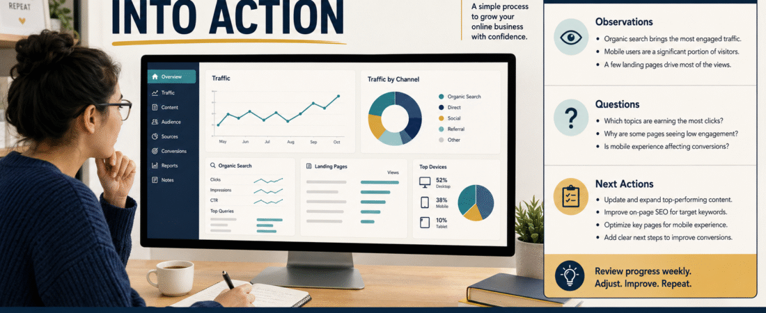 How to Use AI to Turn Website Traffic Data Into a Simple Monthly Content Action Plan