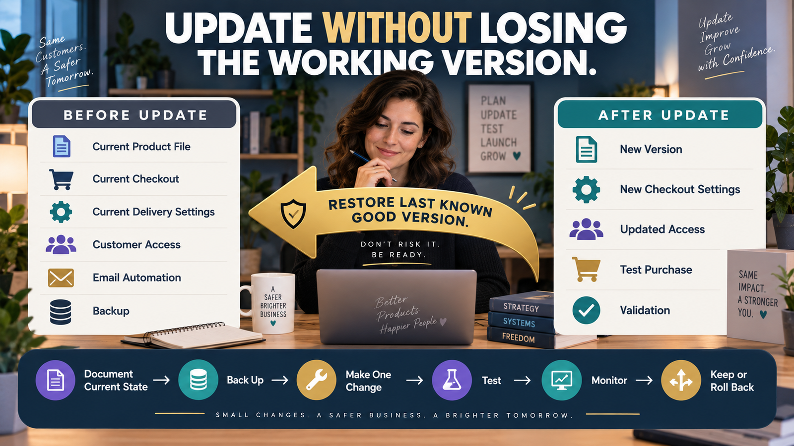 How to Create a Digital Product Rollback Plan Before You Update Files, Checkout, or Customer Access