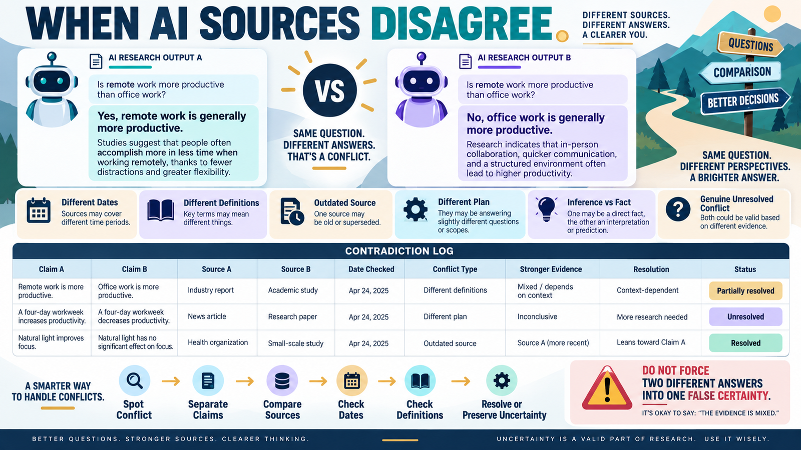 How to Create an AI Contradiction Log When Two Sources Give You Different Answers