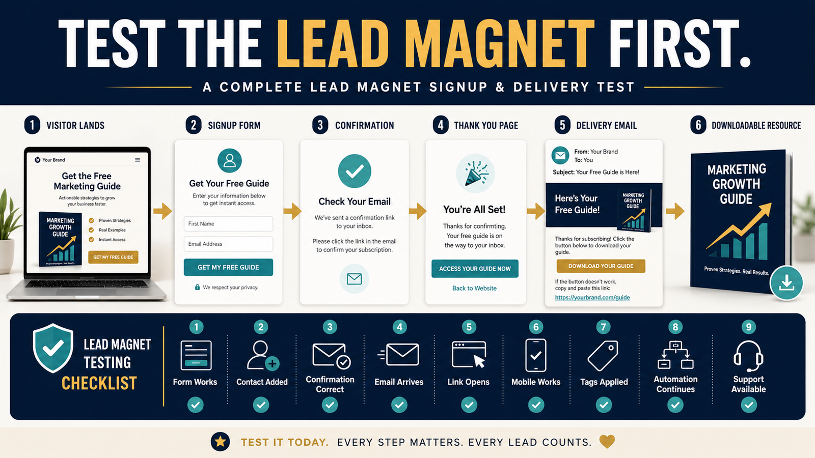 How to Test a Lead Magnet Signup and Delivery Process Before You Send Traffic