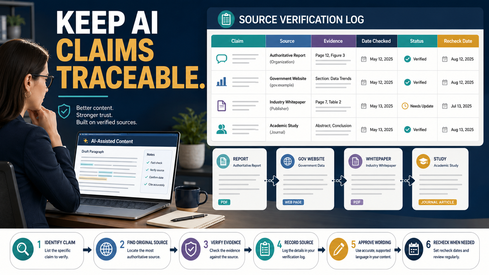 How to Build an AI Content Source-Verification Log So Important Claims Stay Traceable