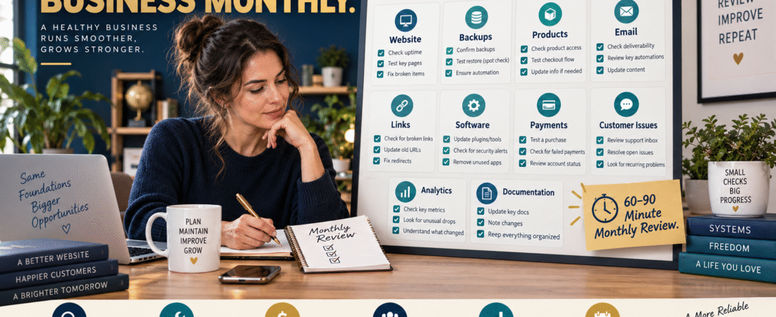 How to Create a Monthly Online Business Maintenance Checklist Without Creating More Busywork