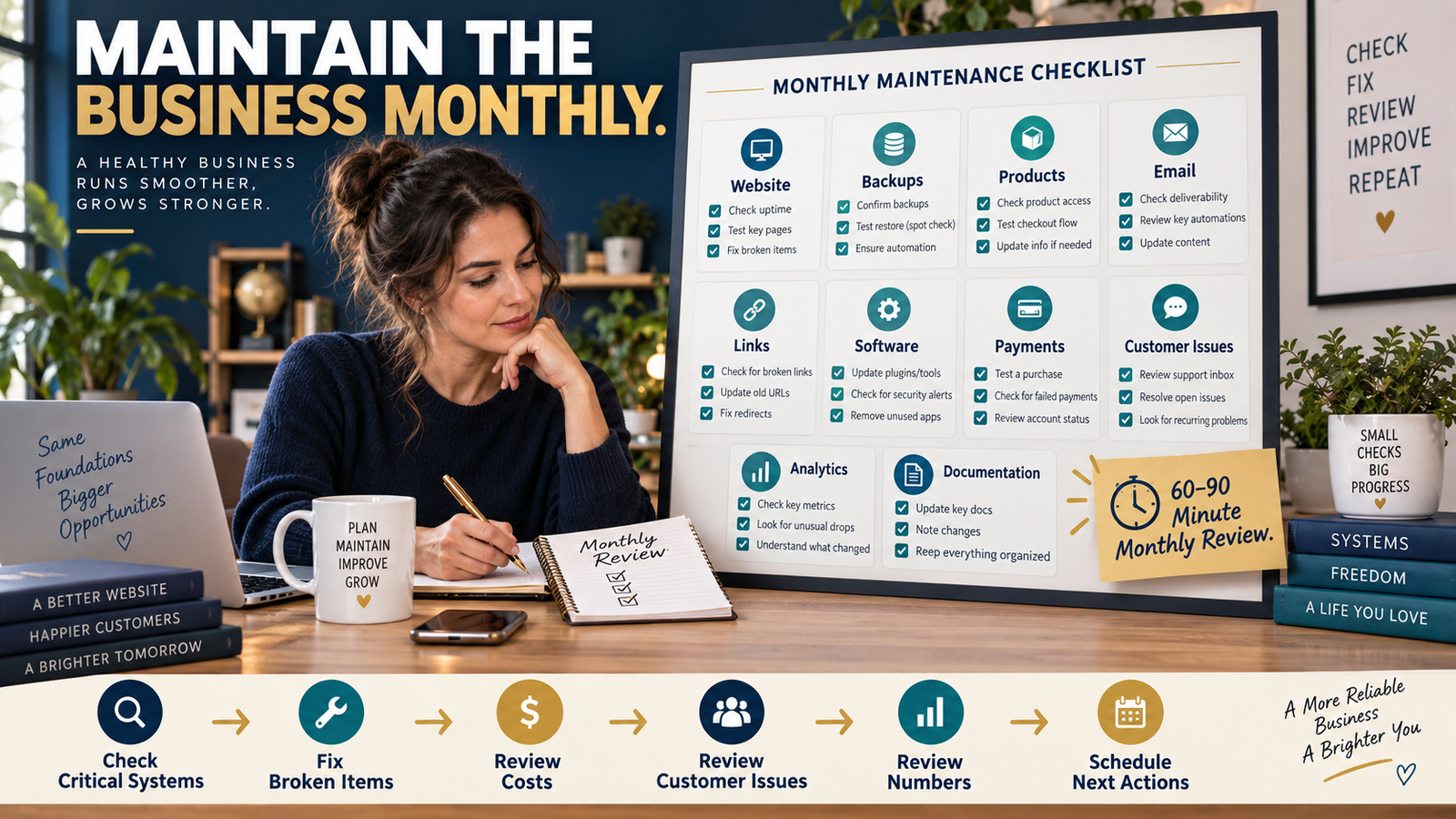 How to Create a Monthly Online Business Maintenance Checklist Without Creating More Busywork