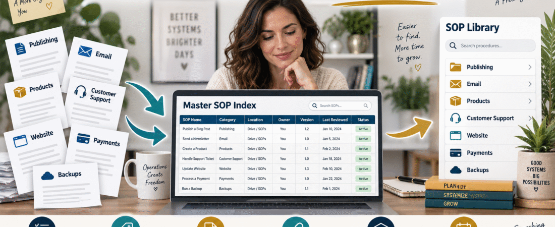 How to Build a Simple SOP Index for Your Online Business So You Can Find Every Procedure Fast